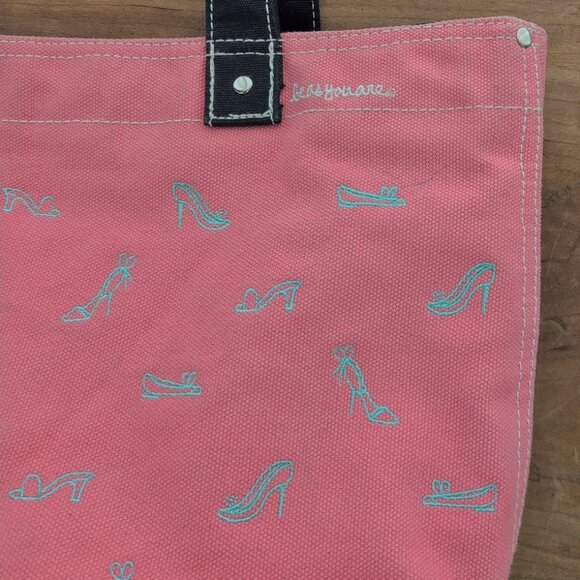 Be As You Are Glorious Shoes Embroidered Pink Tote Bag - Picture 4 of 5